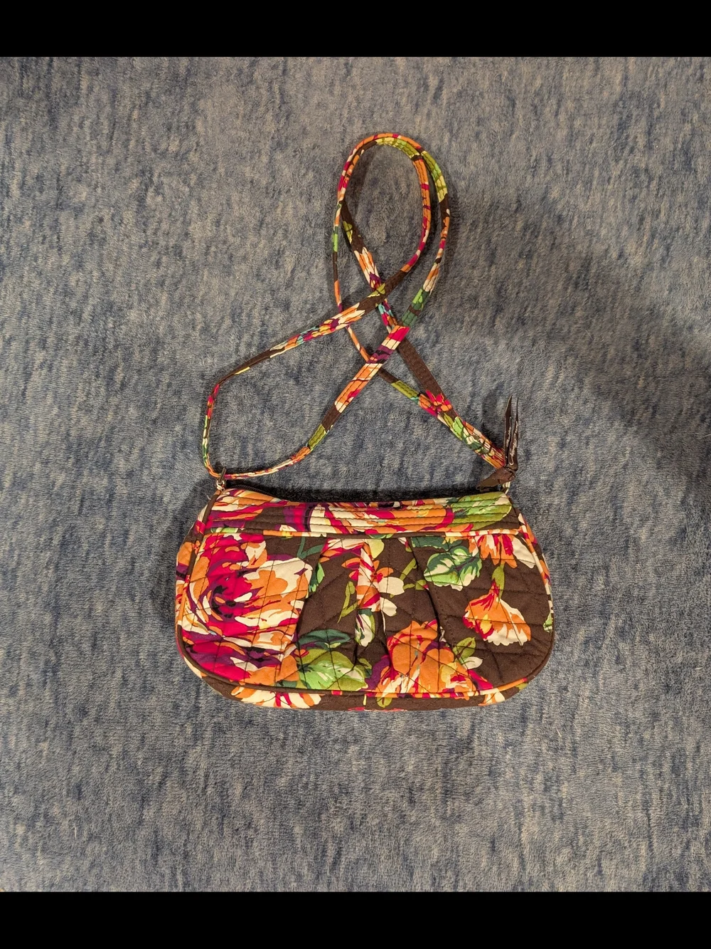 Vera Bradley Frannie Purse In English Brown Crossbody Bag-Retired Pattern
